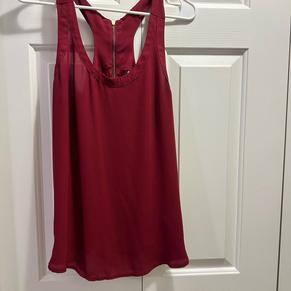 Express Red Sleeveless Backless Tank Top